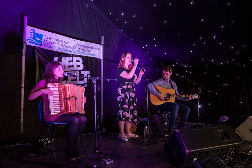 Lews Castle College UHI sponsored the Hebridean Celtic Festival’s acoustic stage and organised a competition for past and present music students to play at the event.