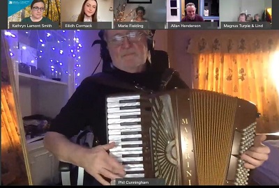 Person playing accordion