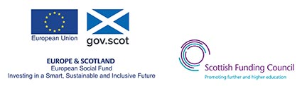 EU, Gov.Scot and SFC funding logos