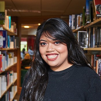 Nurina Sharmin in a library