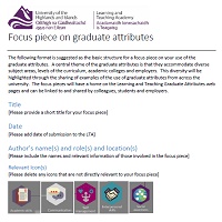 An image of the template for graduate attribute focus pieces