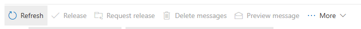 A list of actions that can be preformed when selecting an email