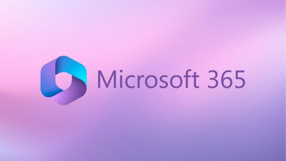 Microsoft365 logo on a purple background and the name Microsoft365 to the right