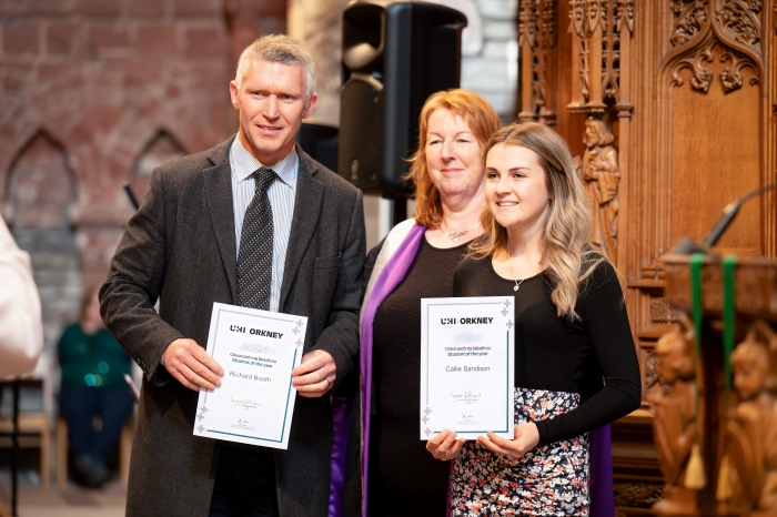 Richard Booth and Callie Sanderson - UHI Orkney Student of the Year