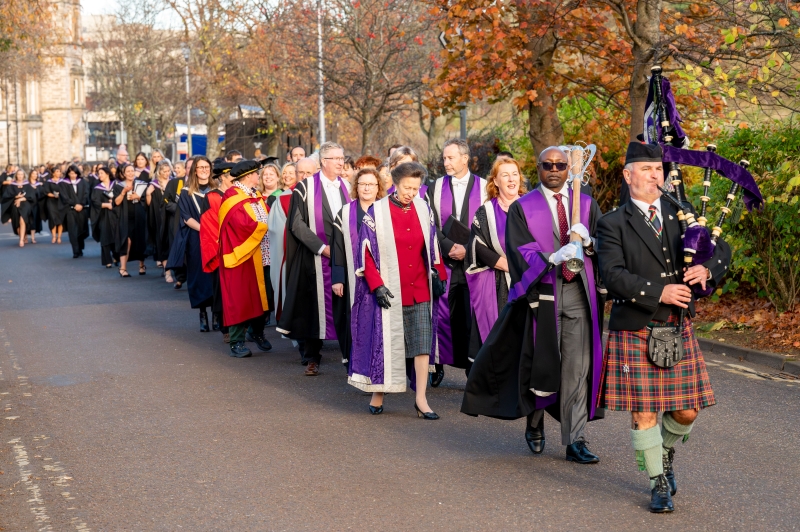 A traditional procession around Inverness Cathedral, led by piper and UHI Gaelic Officer, DJ MacIntyre, before returning to Eden Court for a celebratory reception.