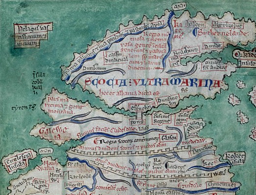 Scotland as depicted in Matthew Paris map c1250