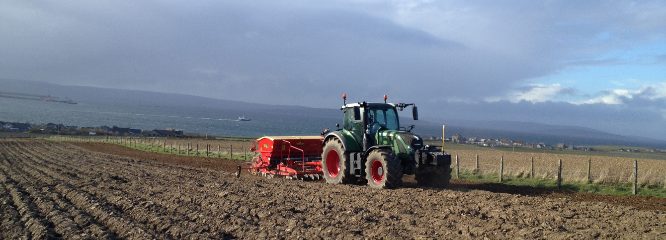 tractor working field