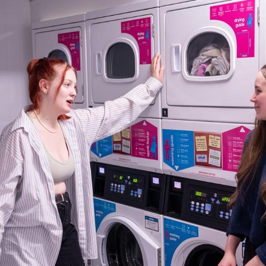 Students using the accommodation laundry facilities