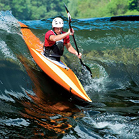 A person kayaking