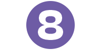 Number 8 in a purple circle