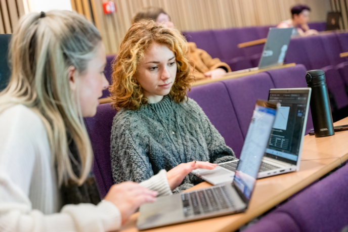 Students sitting in a lecture theatre